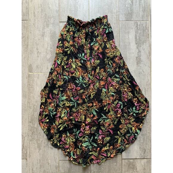 SOLEMIO Los Angeles Boutique Split Leg Cropped Boho Flowy Pants Beach Cover Up L - Picture 6 of 6